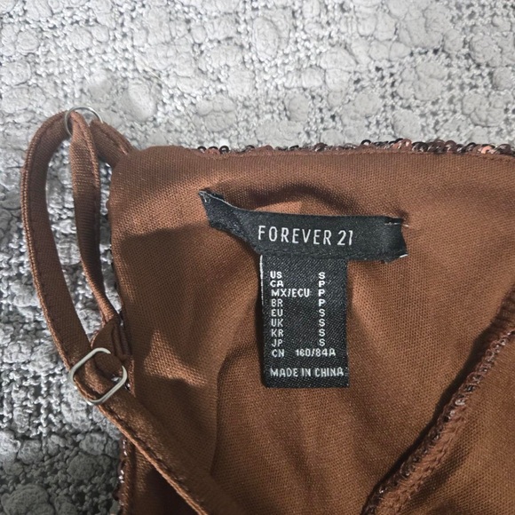Forever 21 Brown Sequin Cowl Neck Dress - Picture 5 of 6